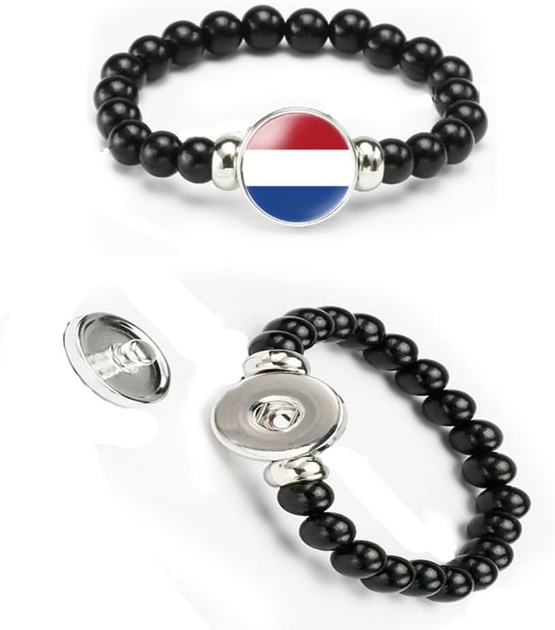 vmcoatdu National Flag Bracelet Elastic Rope Beaded Bracelet Support Your Country Travel Souvenir Gifts for Men Women - Image 4